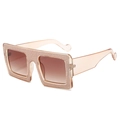 Stylish oversized square sunglasses with sparkling champagne gold glitter and gradient lenses - Tea Frame Tea Lens