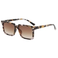 Classic square retro sunglasses with tortoise frame and brown gradient lenses - Tortoise Frame Gradient Tea Lens