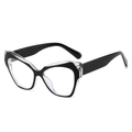 Occhiali anti-luce blu cat eye moderni con montatura bicolore nero e trasparente - Montatura Nero Trasparente