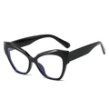 Occhiali anti-luce blu cat-eye neri classici con finitura lucida e design retrò alla moda - Montatura Nera