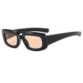 Sonnenbrille im Punk-Stil mit dickem schwarzem Rahmen und orangefarbenen Gläsern - Schwarzer Rahmen Helltee Linsen