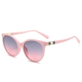 Occhiali da sole cat-eye rosa con lenti sfumate viola e dettagli cerniera a scaglie - Montatura Rosa Lenti Rosa Grigio