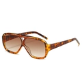 Retro aviator zonnebril met schildpadmontuur en bruine gradiënt glazen trendy - Luipaard Frame / Theekleurige Lenzen