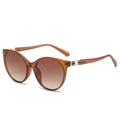 Vintage round tortoiseshell sunglasses with brown gradient lenses and snake scale temples - Tea Frame Tea Lens