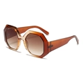 Fashionable oversized octagonal tortoiseshell sunglasses with brown gradient lenses - Tea Frame Gradient Tea Lens
