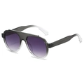 Occhiali da sole aviator oversize vintage con montatura sfumata grigia e lenti viola - Montatura Grigia Lenti Grigie Sfumate