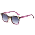 Occhiali da sole retrò con lenti sfumate blu e montatura tartarugata - Montatura Leopardata Viola Lenti Sfumate Grigio