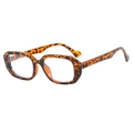 Retro tortoise shell square frame sunglasses with UV protection for outdoor fashion - Leopard Frame (Transparent Lens)