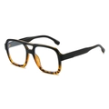 Classic double-bridge pilot sunglasses with black and tortoise frame for outdoor fashion - Black Leopard