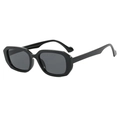 Gafas de sol retro con montura cuadrada negra y lentes grises con protección UV - Montura Negra Lentes Gris Negro