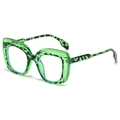 Modern emerald green leopard print square sunglasses with translucent frames for style - Green Leopard Frame