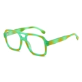 Classic green tortoise double-bridge pilot sunglasses with translucent frame finish - Green Demi Frame