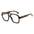 Classic tortoiseshell double-bridge aviator glasses with anti-blue light clear lenses - Tortoiseshell Frame