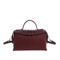 Chic burgundy leopard print crossbody bag with dual zippers and high quality PU leather - Red