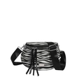 Fashionable zebra print soft leather crossbody bag with black tassel and silver zipper - Black