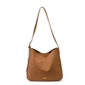 Borsa tote vintage marrone opaco da donna con fibbia dorata e tracolla regolabile - Marrone