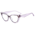 Fashionable cat-eye blue light blocking glasses in light purple with tortoiseshell details - Purple Floral Frame