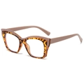 Occhiali cat-eye tartarugati con dettagli rosa e lenti protettive anti-luce blu - Montatura Leopardo Rosa