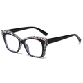 Occhiali quadrati anti luce blu con montatura alla moda fantasia bianco e nero - Strisce Nere