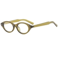 Retro oval translucent olive green eyeglasses with vintage metal rivet decoration - Olive Green Frame