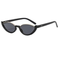 Occhiali da sole cat-eye neri con bordo dorato e lenti polarizzate grigio scuro - Montatura Nera Lenti Grigio Nero