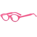 Retro oval hot pink eyeglasses frames for fashion streetwear with anti-blue light lenses - Rose Red Frame