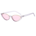 Lunettes de soleil œil-de-chat demi-cerclées avec monture violette et verres roses - Monture Violette Lentille Rose