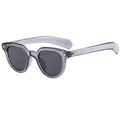Occhiali da sole ovali viola trasparenti con lenti polarizzate e dettagli con rivetti - Montatura Grigia / Lenti Nero Grigio