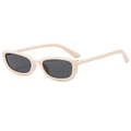 Lunettes de soleil carrées vintage classiques avec monture beige et verres foncés chic - Monture Beige Verres Gris Noir