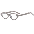 Retro grey oval frame eyeglasses with minimalist style and anti-blue light lenses - Solid Grey Frame