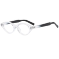 Cat-eye transparent glasses with stylish black and white gradient temples in variant view - Transparent Frame