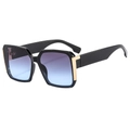 Occhiali da sole squadrati vintage con montatura nera e lenti sfumate viola - Montatura Nera Lenti Grigio Blu