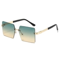 Lunettes de soleil sans monture surdimensionnées avec verres dégradés dorés - Monture Dorée Verres Thé Vert