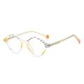 Fashion rhombic sunglasses with orange accents and striped frames for outdoor street style - Transparent Frame