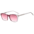 Fashionable square jelly frame sunglasses with pink gradient lenses and metal wire core - Purple Frame Pink Lens