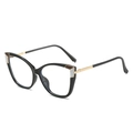 Occhiali cat-eye oversize vintage con montatura nera e dettagli in metallo dorato - Montatura Nera