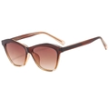 Retro polygoon zonnebril met amberkleurig montuur en bruine glazen - Thee Frame Thee Lenzen