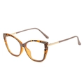 Occhiali cat-eye vintage tartarugati con stanghette in metallo dorato stile retro - Montatura Cachi e Tartarugata