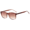 Vintage square jelly-colored sunglasses with transparent tea brown frame and gradient lenses - Tea Frame Tea Lens