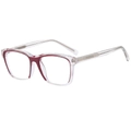 Fashionable square jelly frame sunglasses in transparent and deep red wine color finish - Purple Frame