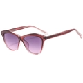 Fashionable translucent dark red cat-eye sunglasses with purple gradient lenses - Red Frame Gradient Pink Lens