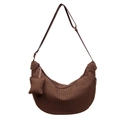 Bolso tote acolchado marrón oscuro de gran capacidad con correa ajustable y mini bolso - Juego de bolsos de hombro / Marrón