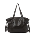 Grande borsa tote marrone scuro con borchie a stella e tracolla regolabile trendy - Marrone