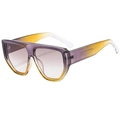 Oversized polygonal sunglasses with purple and yellow gradient flat top frames - Purple Yellow Gradient Frame Tea Lens