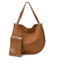 Vintage Umhängetasche in Karamelbraun mit großem Shopper und passender Minitasche - Braun