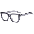 Lunettes de soleil rétro avec monture transparente gris fumée et branches géométriques - Cadre Gris