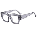 Modern irregular geometric sunglasses in transparent grey with thick designer frames - Grey Frame (Clear Lens)