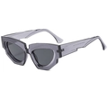 Occhiali da sole cat eye grigio scuro traslucidi con montatura geometrica moderna - Montatura Grigia / Lenti Nero Grigio