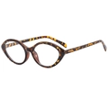 Lunettes de soleil œil de chat rétro à monture ovale et motif écaille pour style chic - Monture Demi Verres Transparents