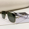 Fashion aviator sunglasses with gold metal frame, dark green lenses and C-logo detail - Gold Frame Dark Green Lenses